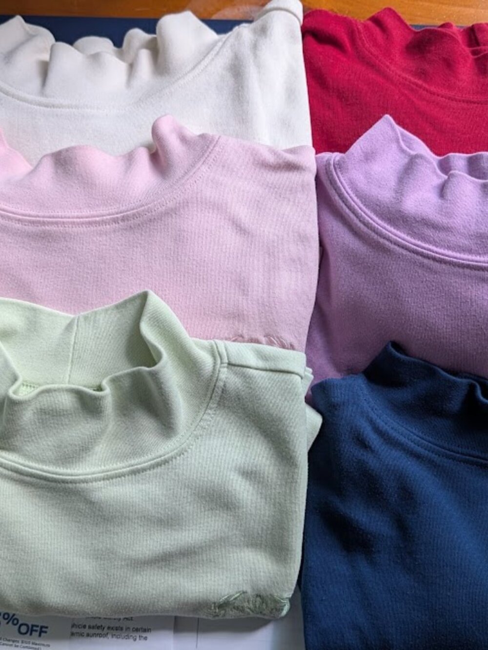 BLAIR Short-Sleeve Mock Turtlenecks - QTY 6 - Cotton